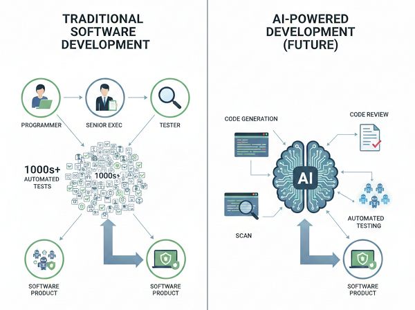 An infographic explaining traditional and AI testing-compressed