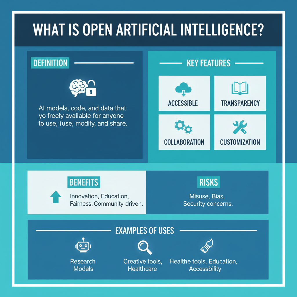 Infographic showing the components of Open Artificial Intelligence